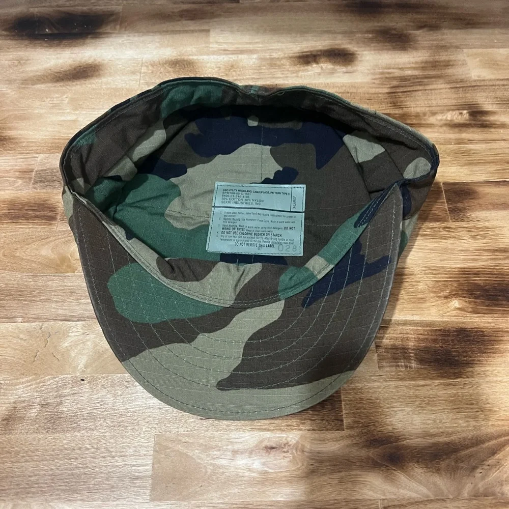Military Cap, Utility, Woodland, Camouflage, Pattern Type II ~ X-Large - Picture 2 of 5